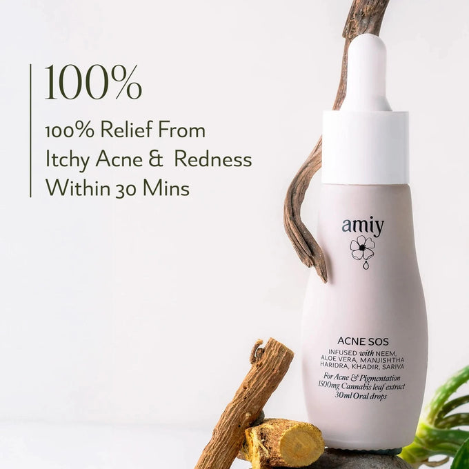 Acne SOS 100% relief within 30 Min Naturally from itch, redness, breakouts, pimples & inflammation oral drops