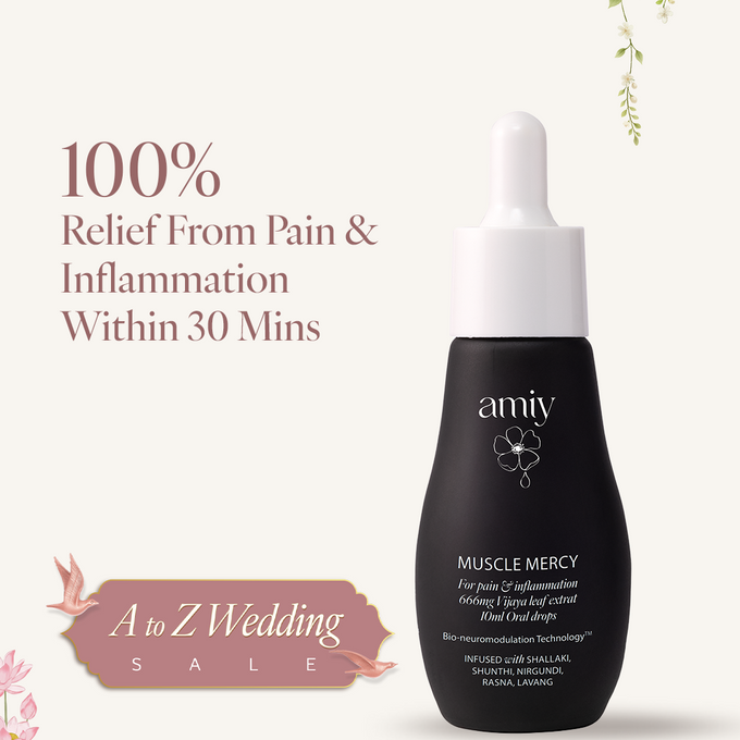 Muscle Mercy Mini dual-action oral drops for instant relief from muscle & joint pain, swelling