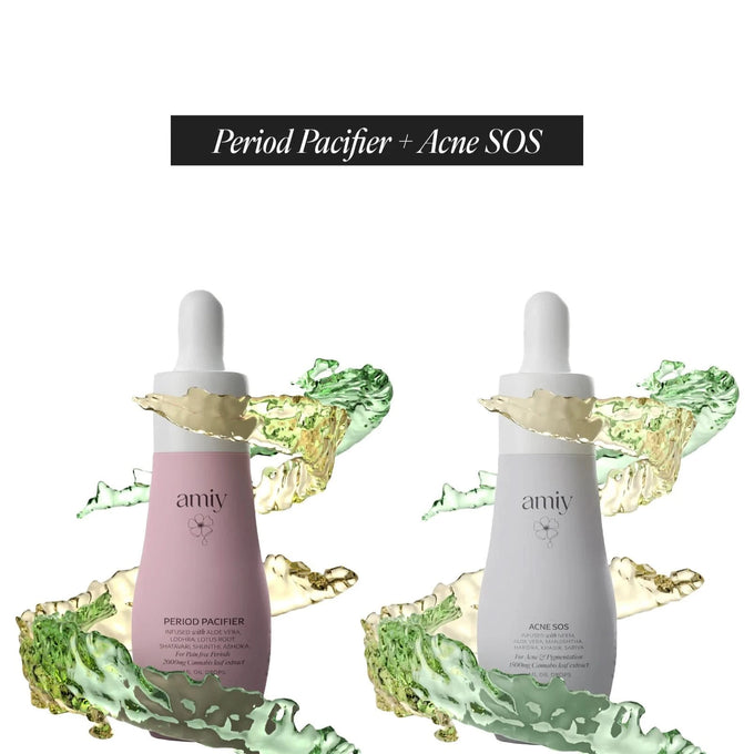 Bloom & Blemish Combo – Period Pacifier + Acne SOS - 100% relief within 30 Min Naturally for skin, cycle & glow