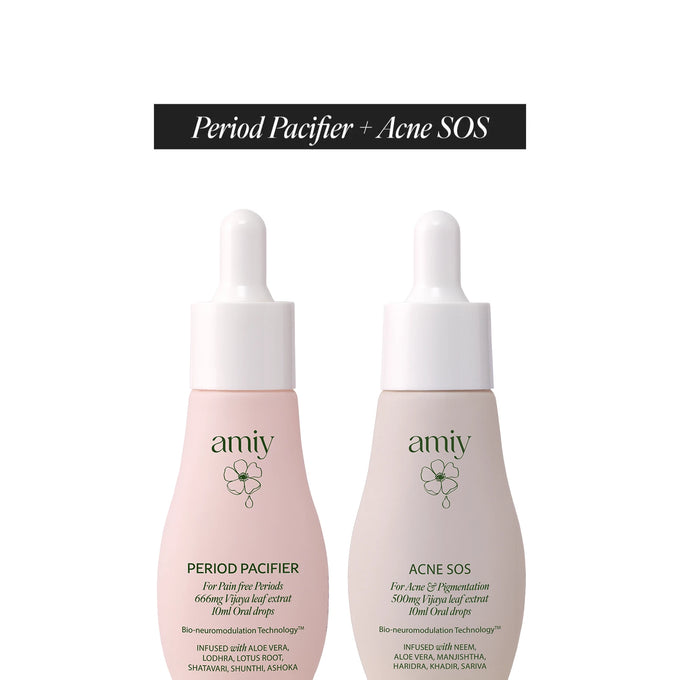 Bloom & Blemish Combo mini – Period Pacifier + Acne SOS - 100% relief within 30 Min Naturally for skin, cycle & glow