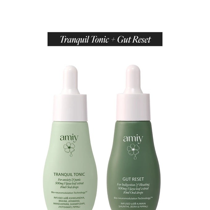 Calm & Core Combo mini - Tranquil Tonic + Gut Reset - 100% relief within 30 Min Naturally for stress, digestion & balance