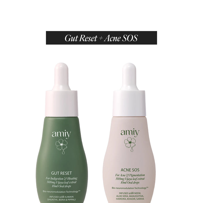 Glow from Gut Combo mini – Gut Reset + Acne SOS - 100% relief within 30 Min Naturally for clear skin & digestion