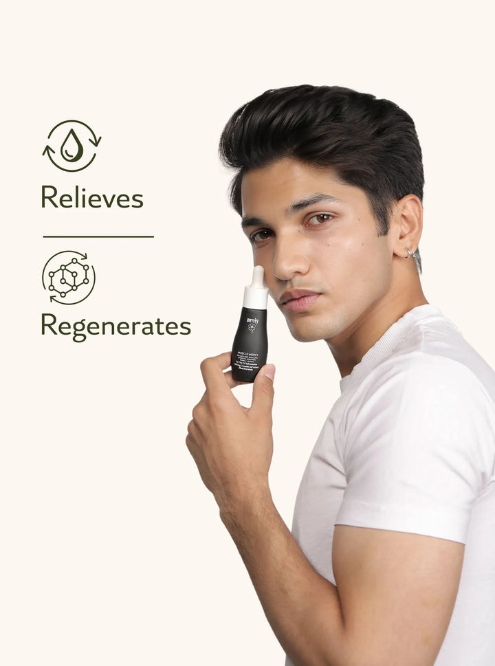 Muscle Mercy dual-action oral drops for instant relief from muscle & joint pain, swelling & inflammation